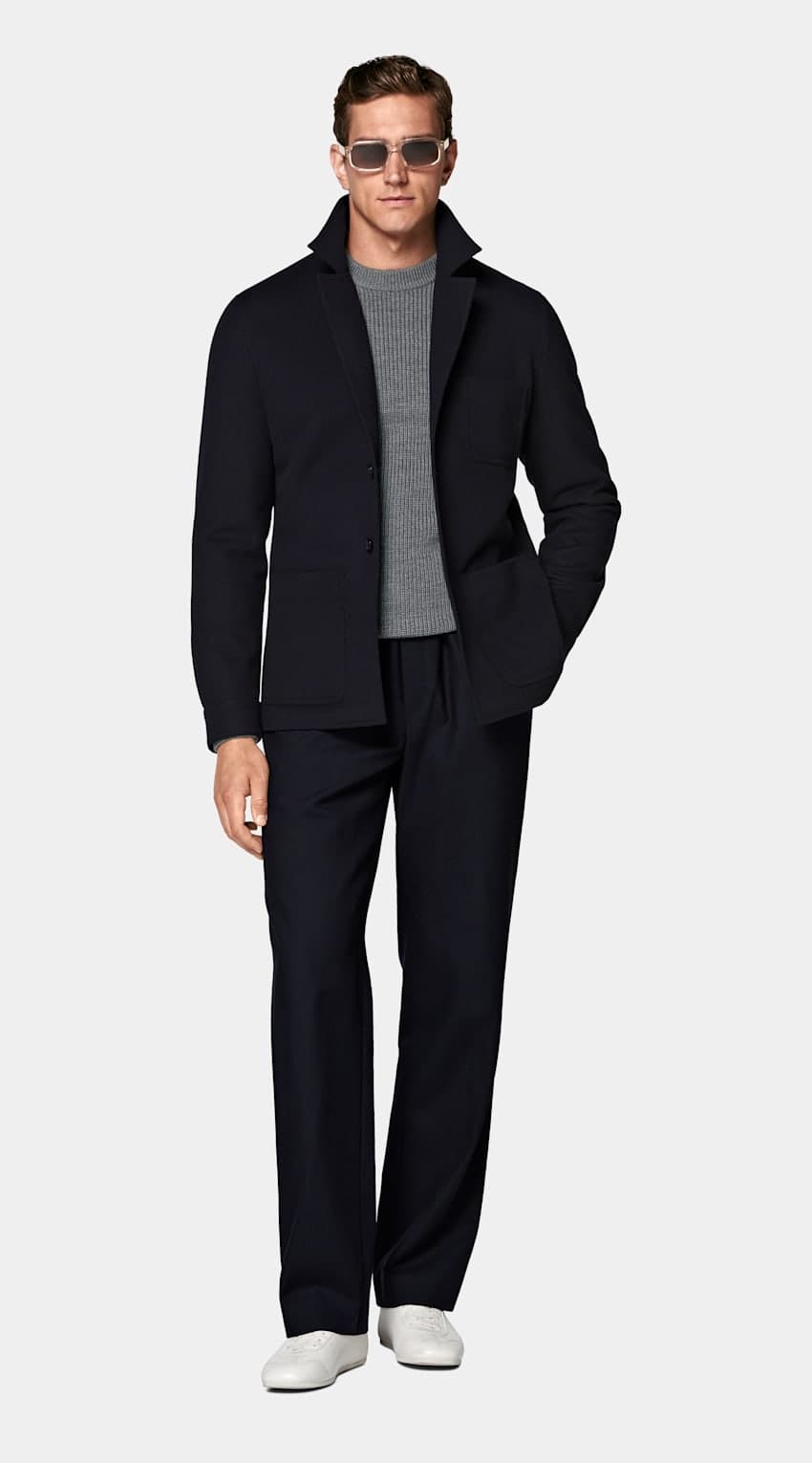 Navy Relaxed Fit Shirt-Jacket